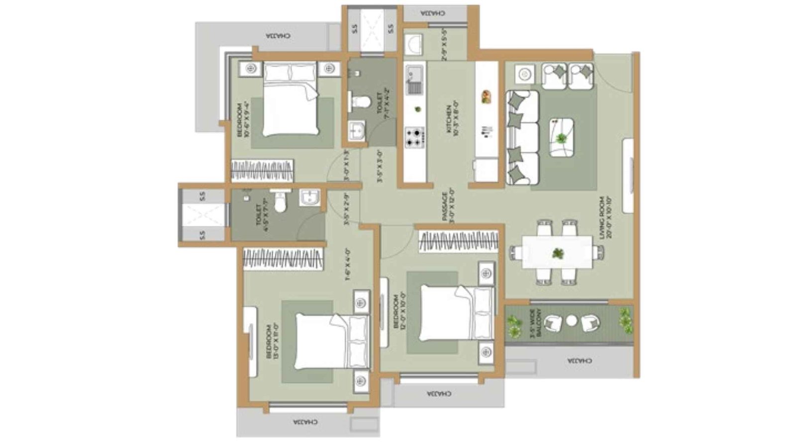 Ethics-Oliver-Floor-Plan-3-BHK-898-Sqft